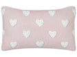 Scatter Cushion Pink Cotton 30 x 50 cm Throw Pillow Embroidered Hearts Pattern Beliani