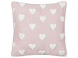 Scatter Cushion Pink Cotton 45 x 45 cm Throw Pillow Embroidered Hearts Pattern Beliani