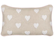 Scatter Cushion Beige Cotton 30 x 50 cm Throw Pillow Embroidered Hearts Pattern Beliani