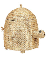 Wicker Basket Natural Water Hyacinth Woven Turtle with Lid Toy Hamper Child's Room Accessory Beliani