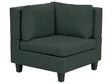 Corner 1-Seat Section Dark Green Polyester Fabric Upholstered Armchair with Cushion Module Piece Modular Sofa Element Beliani
