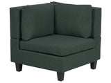 Corner 1-Seat Section Dark Green Polyester Fabric Upholstered Armchair with Cushion Module Piece Modular Sofa Element Beliani