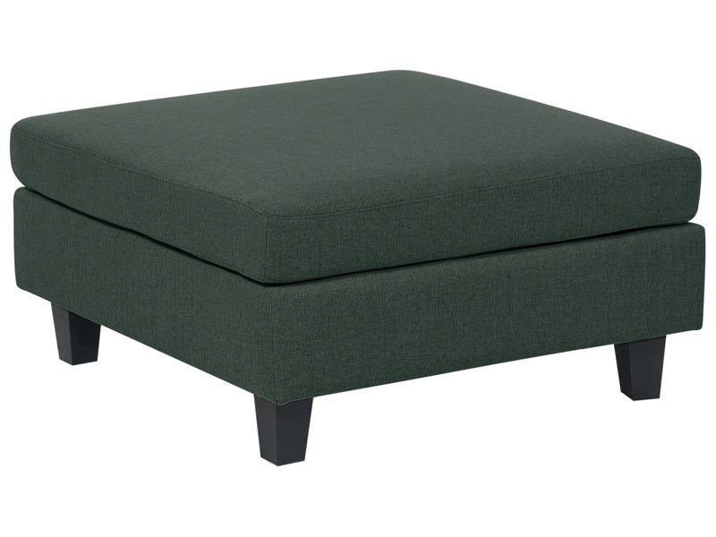 Ottoman Footstool Dark Green Polyester Fabric Upholstered Square Minimalist Modern Modular Sofa Element Beliani