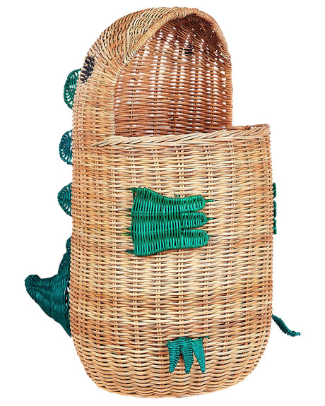 Wicker Dragon Basket Natural Rattan Woven Toy Hamper Child's Room Accessory Beliani