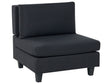 1-Seat Section Black Fabric Upholstered Armchair with Cushion Module Piece Modular Sofa Element Beliani