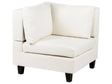 Corner 1-Seat Section Off-White Polyester Fabric Upholstered Armchair with Cushion Module Piece Modular Sofa Element Beliani