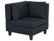 Corner 1-Seat Section Black Polyester Fabric Upholstered Armchair with Cushion Module Piece Modular Sofa Element Beliani