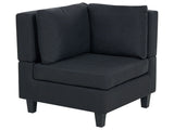 Corner 1-Seat Section Black Polyester Fabric Upholstered Armchair with Cushion Module Piece Modular Sofa Element Beliani