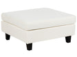 Ottoman Footstool Off-White Polyester Fabric Upholstered Square Minimalist Modern Modular Sofa Element Beliani