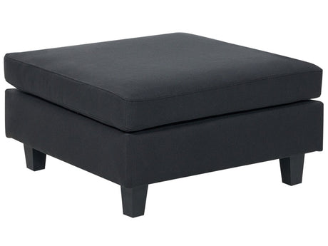 Ottoman Footstool Black Polyester Fabric Upholstered Square Minimalist Modern Modular Sofa Element Beliani