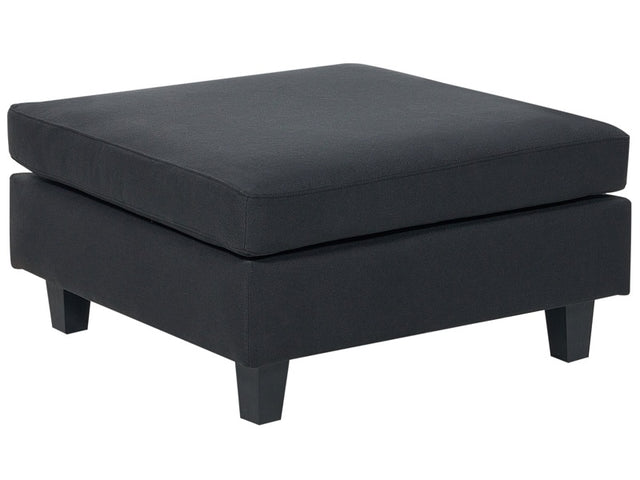 Ottoman Footstool Black Polyester Fabric Upholstered Square Minimalist Modern Modular Sofa Element Beliani