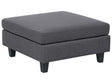Ottoman Footstool Dark Grey Polyester Fabric Upholstered Square Minimalist Modern Modular Sofa Element Beliani