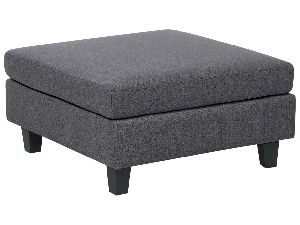 Ottoman Footstool Dark Grey Polyester Fabric Upholstered Square Minimalist Modern Modular Sofa Element Beliani