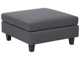 Ottoman Footstool Dark Grey Polyester Fabric Upholstered Square Minimalist Modern Modular Sofa Element Beliani