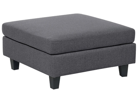 Ottoman Footstool Dark Grey Polyester Fabric Upholstered Square Minimalist Modern Modular Sofa Element Beliani