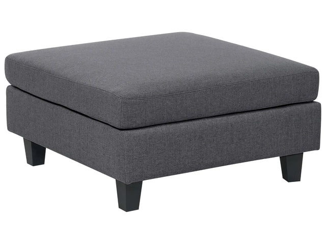 Ottoman Footstool Dark Grey Polyester Fabric Upholstered Square Minimalist Modern Modular Sofa Element Beliani