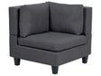 Corner 1-Seat Section Dark Grey Polyester Fabric Upholstered Armchair with Cushion Module Piece Modular Sofa Element Beliani