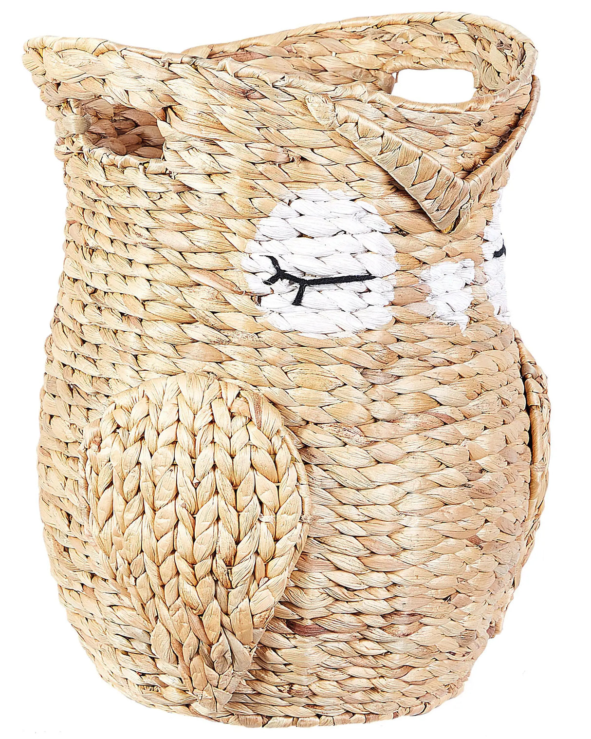 Wicker Owl Basket Natural Water Hyacinth Woven Toy Hamper Child's Room Accessory Beliani