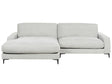 Right Hand Corner Sofa Light Grey Chenille Metal Black Legs 190 x 272 x 83 cm Upholstered Finished Back 3 Seater L-Shaped Modern Style Living Room Beliani