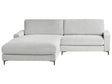 Right Hand Corner Sofa Light Grey Chenille Metal Black Legs 190 x 272 x 83 cm Upholstered Finished Back 3 Seater L-Shaped Modern Style Living Room Beliani