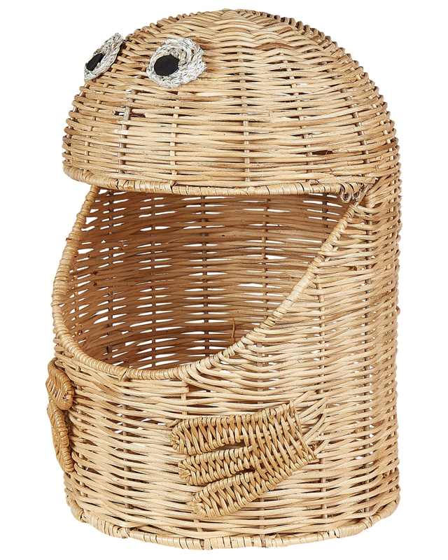 Wicker Toy Basket Light Rattan Woven Toy Hamper Child's Room Accessory Beliani