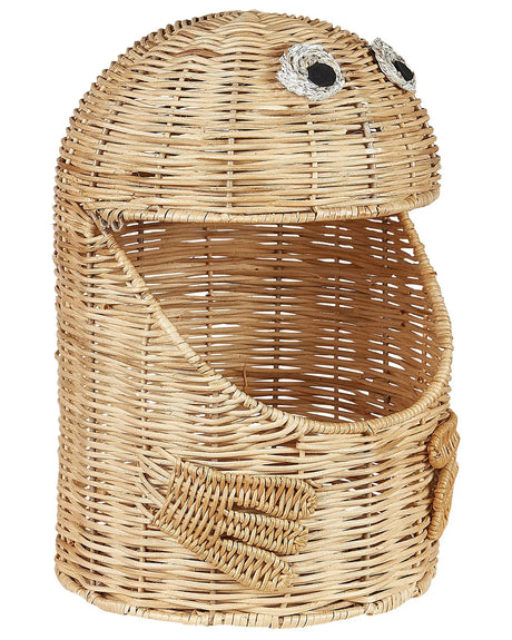 Wicker Toy Basket Light Rattan Woven Toy Hamper Child's Room Accessory Beliani