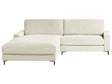 Right Hand Corner Sofa Off-White Fabric Chenille Metal Black Legs 190 x 272 x 83 cm Upholstered Finished Back 3 Seater L-Shaped Modern Style Living Room Beliani