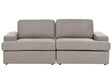 Sofa Taupe Fabric Upholstered 3 Seater Cushioned Thickly Padded Backrest Classic Living Room Couch Beliani