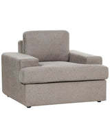 Armchair Taupe Fabric Upholstered Cushioned Thickly Padded Backrest Classic Living Room Couch Beliani