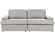 Sofa Light Grey Fabric Upholstered 3 Seater Cushioned Thickly Padded Backrest Classic Living Room Couch Beliani