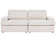 Sofa Light Beige Fabric Upholstered 3 Seater Cushioned Thickly Padded Backrest Classic Living Room Couch Beliani