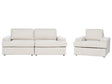 Sofa Set Light Beige Fabric Upholstered 4 Seater with Armchair Cushioned Thickly Padded Backrest Classic Living Room Couch Beliani