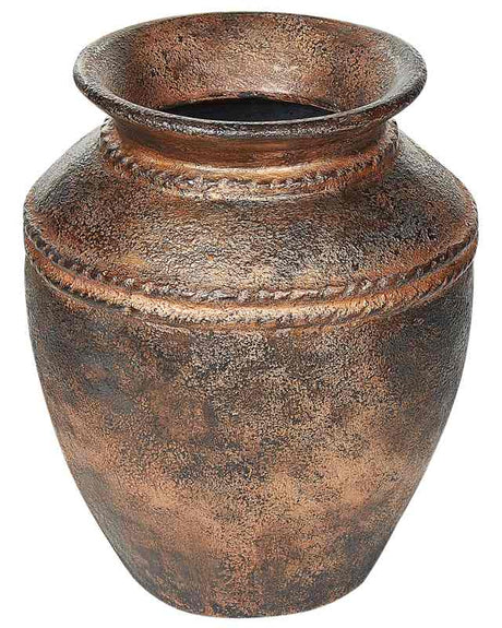 Decorative Vase Copper Terracotta Distressed Effect Painted Vintage Look Jug Shape Beliani