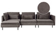 Modular Right Corner Sofa Brown Corduroy 3 Seater Sectional Sofa Modern Design Living Room Beliani