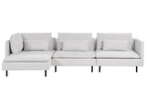 Modular Right Corner Sofa Grey Fabric 3 Seater Sectional Sofa Modern Design Living Room Beliani