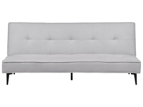 Sofa Bed Light Grey Fabric Modern Living Room Convertible 3 Seater Armless Minimalistic Design Beliani