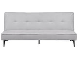 Sofa Bed Light Grey Fabric Modern Living Room Convertible 3 Seater Armless Minimalistic Design Beliani