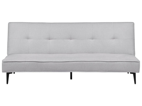 Sofa Bed Light Grey Fabric Modern Living Room Convertible 3 Seater Armless Minimalistic Design Beliani