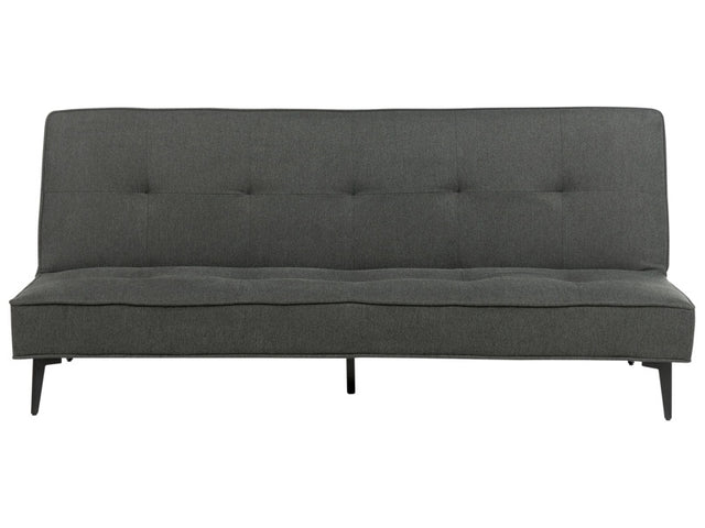 Sofa Bed Dark Grey Fabric Modern Living Room Convertible 3 Seater Armless Minimalistic Design Beliani