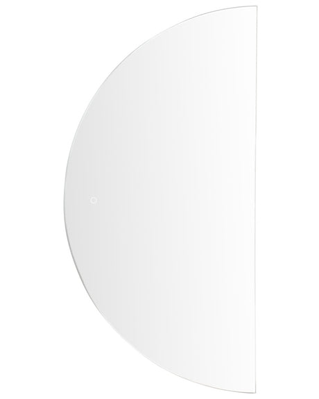 Hanging LED Mirror 60 x 120 cm Half-Round Modern Contemporary Bathroom Vanity Wall Mounted Make-Up Bedroom Beliani