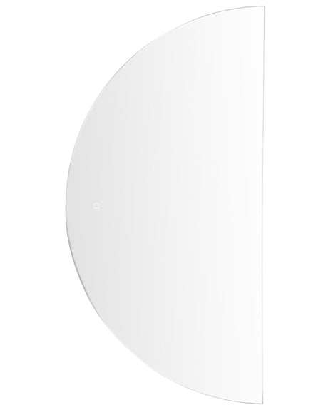 Hanging LED Mirror 60 x 120 cm Half-Round Modern Contemporary Bathroom Vanity Wall Mounted Make-Up Bedroom Beliani