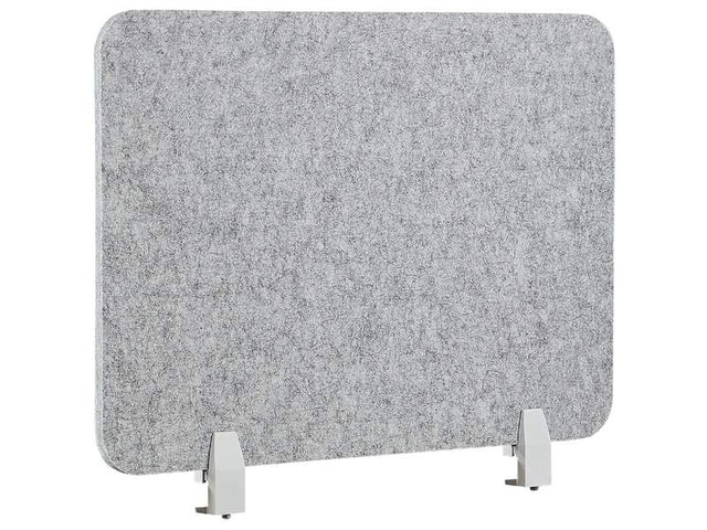 Desk Screen Dark Grey PET Board Fabric Cover 72 x 50 cm Acoustic Screen Modular Mounting Clamps Home Office Beliani