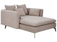 Chaise Lounge Taupe Polyester Fabric Upholstery Armrests Cushion Backrest Modern Design Symmetrical Living Room Beliani