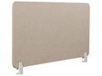 Desk Screen Dark Beige PET Board Fabric Cover 130 x 50 cm Acoustic Screen Modular Mounting Clamps Home Office Beliani