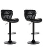 Set of 2 Bar Stool Black Faux Leather Swivel Adjustable Height Modern Kitchen Bar Chair Beliani