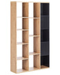 5-Tier Bookcase Particle Board Black with Light Wood 99 x 26 x 175 cm Shelving Unit Storage Display Unit Cabinet Living Room Bedroom Modern Minimalist Beliani