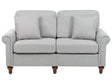 2 Seater Sofa Light Grey Fabric Upholstery Scrolled Arms Wood Frame Throw Pillows Modern Living Room Beliani