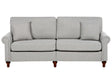 3 Seater Sofa Light Grey Fabric Chesterfield Style Low Back Beliani