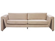 3 Seater Sofa Beige Velvet Upholstered Accent Armrests Cushioned Backrest  Beliani