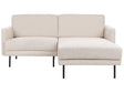 Left Hand Corner Sofa Polyester Light Beige 192 x 155 Couch 2-Seater Upholstered Metal Legs Woven Fabric Cushioned Back Minimalist Modern Beliani